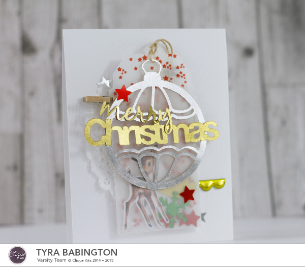 Merry Christmas Die Cut Clique Kits Holiday Cards Tyra Babington