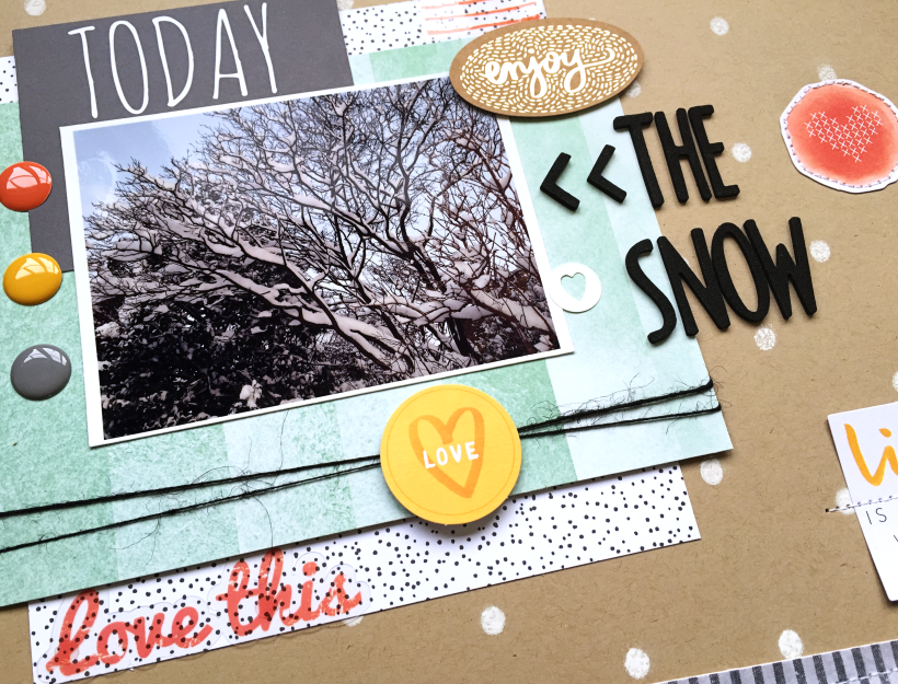 Enjoy the Snow layout, @Danielle de Konink, @Cliquekits, #cliquekits #scrapbooking #DIY #CKTailorMade