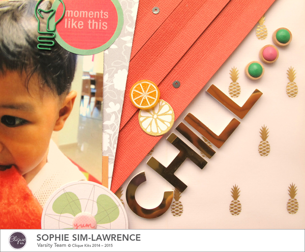 Chill 3 FN, @colortypes sophie @clique kits @pinkpaislee, #cliquekits #inspiration #scrapbooking # pinkpaislee #papercraft