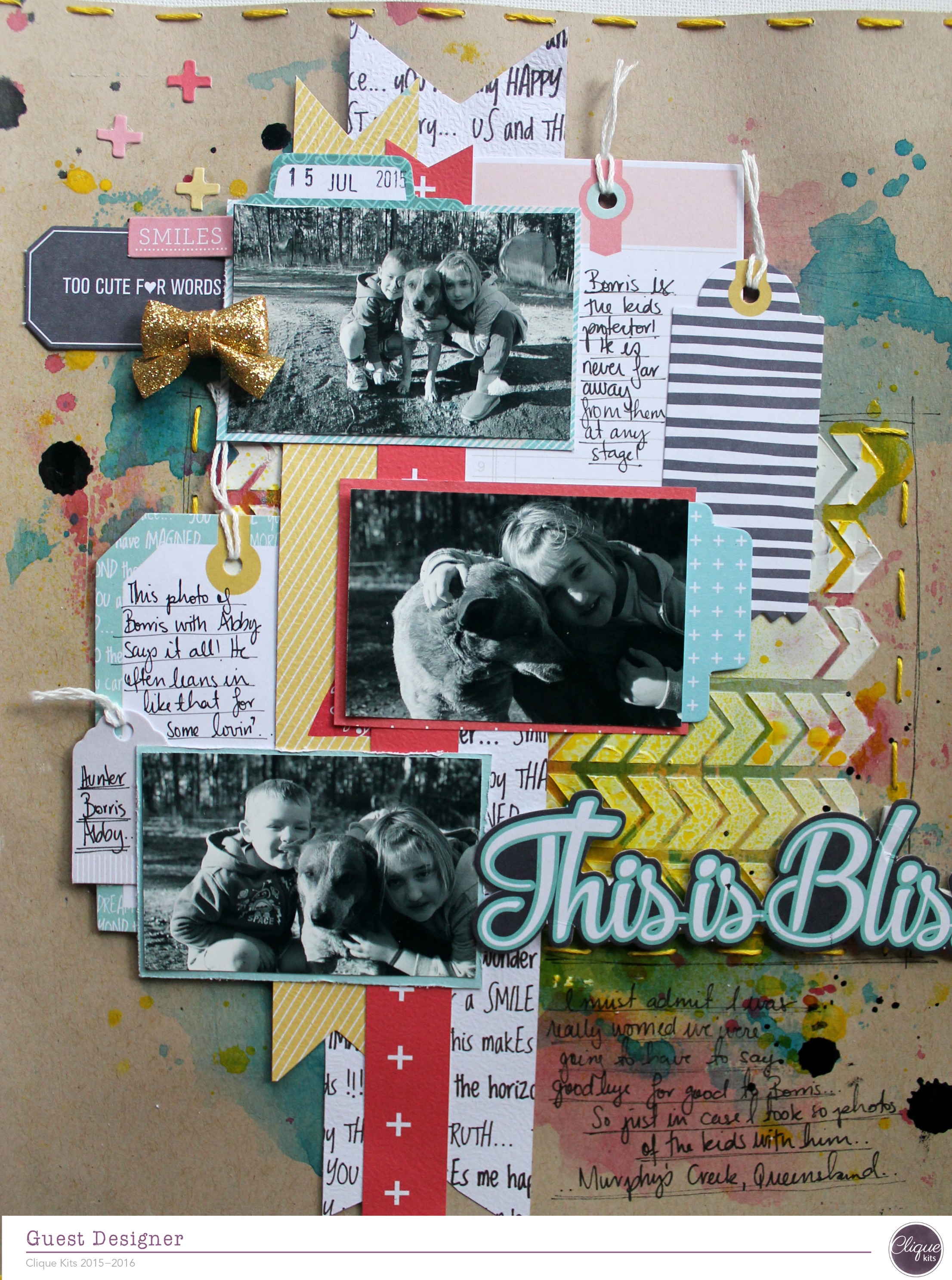 this is bliss layout by Bernii Miller for Clique Kits Alegria Kit. 4